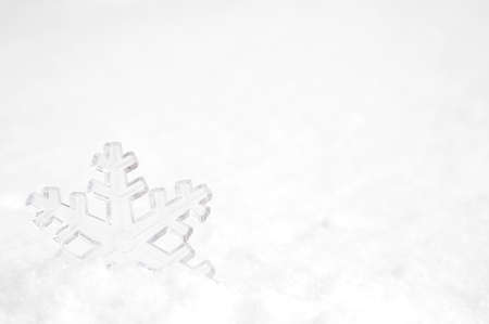 Snowflake in the snow with の写真素材