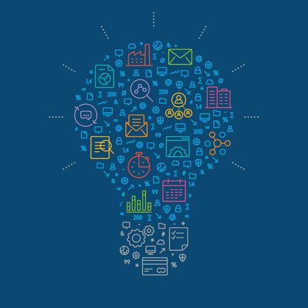 Business idea symbol isolated on the dark blue background.のイラスト素材