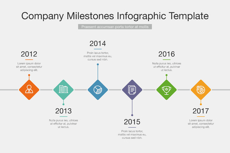 Vector Infographic Company Milestones Timeline Templateのイラスト素材