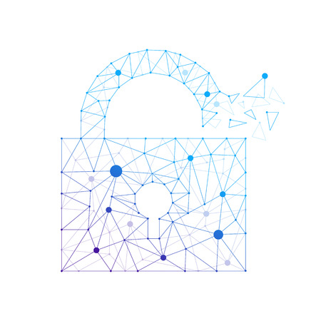 Modern technology security abstract vector illustration, isolated on a white background.のイラスト素材