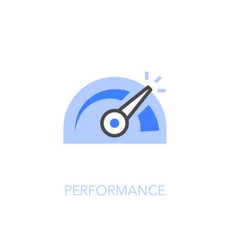 Performance symbol with a speedometer. Easy to use for your website or presentation.のイラスト素材