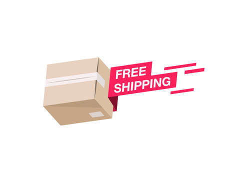Free shipping symbol. Flat design, easy to use for your website or promotion.のイラスト素材