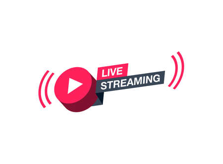Live streaming symbol for social media. Flat design, easy to use for your website or video...