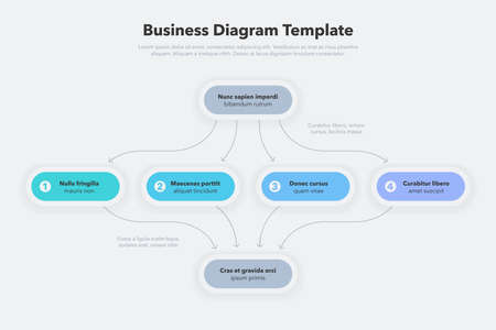 Modern business diagram template with four stages. Flat design, easy to use for your website or presentation.のイラスト素材