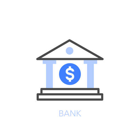 Simple visualised bank bulding symbol. Easy to use for your website or presentation.のイラスト素材