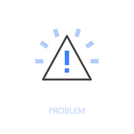 Simple visualized problem icon symbol with an alert triangle sign.のイラスト素材