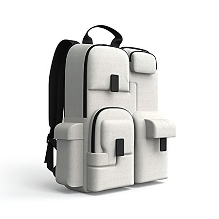isolated backpack on a white background. 3d render image.の写真素材