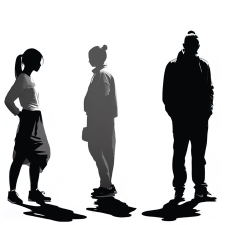silhouette of young people on a white background. vector illustration