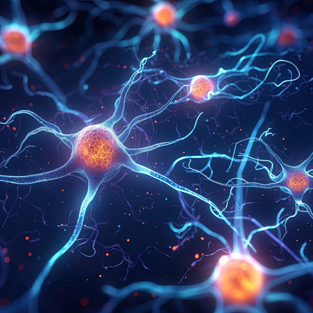 Neuron cell, 3D illustration of human nerve cell with neuron cellsの写真素材