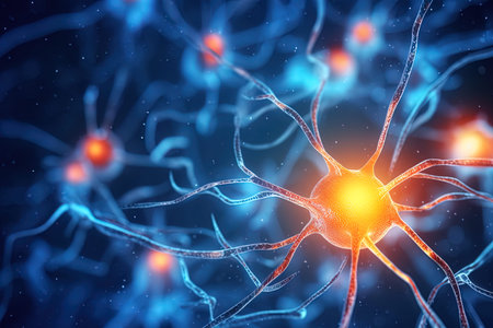 Neuron cell close-up. 3d illustration. Neuron cellの写真素材