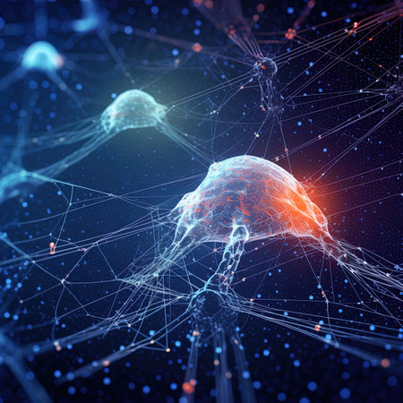 3d rendering of abstract technology background with connection lines and dots.