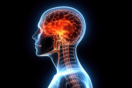 Human Brain Anatomy - 3D Illustration of Human Brain Anatomyの写真素材