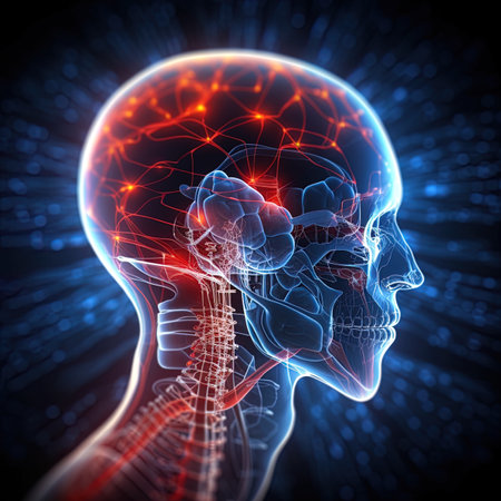 Digital illustration of  brain anatomy in colour  background (3D rendering)