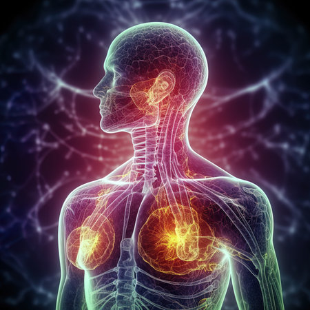 3D Illustration of Human Organs - Lymph Nodesの写真素材