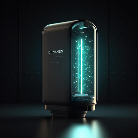 3d rendering of a futuristic vacuum cleaner on a dark background.
