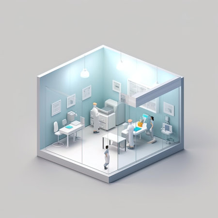 3d isometric interior of a hospital room. 3d renderingの写真素材