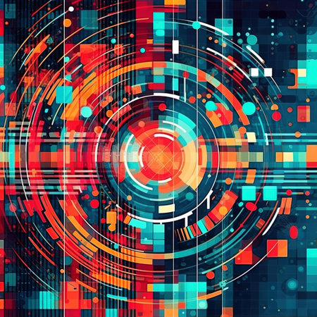 Abstract technology background with circles and lines. Vector illustration. Eps 10