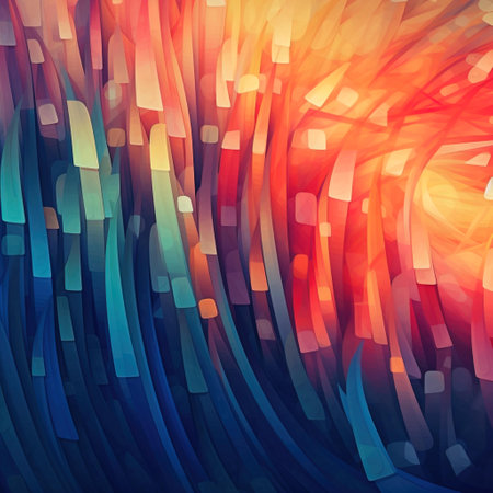 Abstract background with multicolored curved lines. 3d rendering.