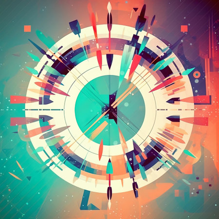 Abstract background with clock and arrows. Vector illustration. Eps 10.の写真素材