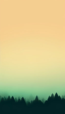 Foggy forest background in the morning. Vector illustration for your design