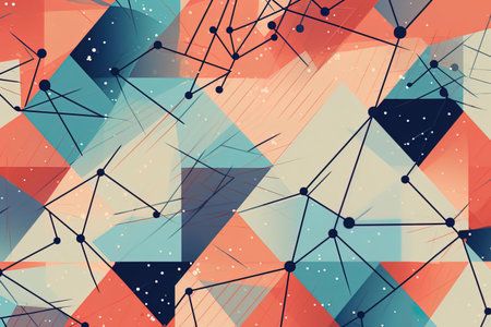 Geometric abstract background with connected lines and dots. Vector illustration.
