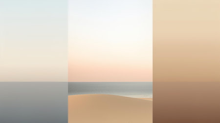 Sunset over the sea. Sea and sky background. 3d renderingの写真素材
