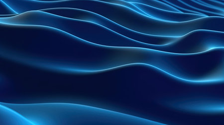 Abstract blue wavy background. 3d rendering, 3d illustration.の写真素材