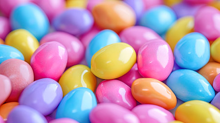 Colorful easter eggs background. Close up view. Selective focus.