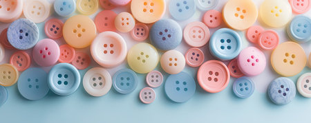 Colorful buttons background. Top view. Flat lay. Copy space.の写真素材