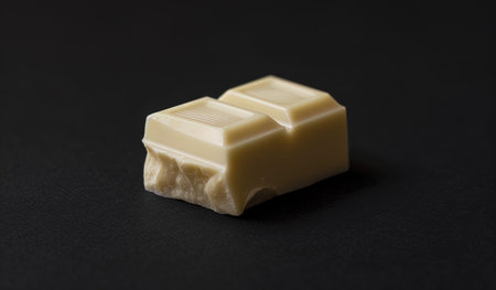White chocolate on a black background, close-up, selective focusの写真素材