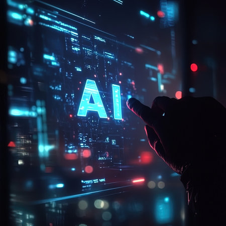 Silhouette of hacker using artificial intelligence (AI) to steal data from computer system. Hacking and malware concept.の写真素材