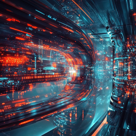 3D rendering of abstract technology concept. Hi-tech digital background