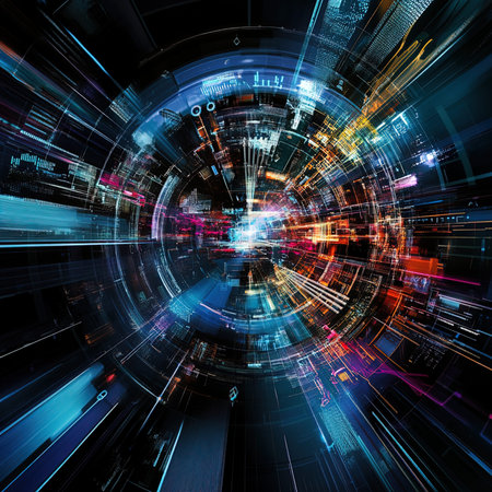 Abstract technology background, computer-generated image. Fractal artwork for creative graphic...
