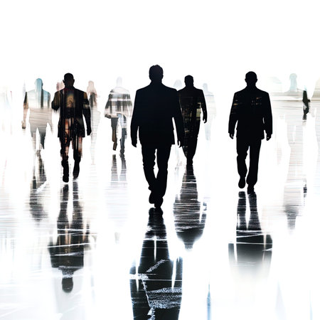 Business People Walking Commuter Cityscape Teamwork Corporate Colleagues Conceptの写真素材