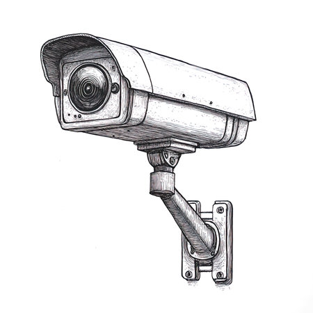 Security camera. Security camera. Hand drawn sketch. Vector illustration.