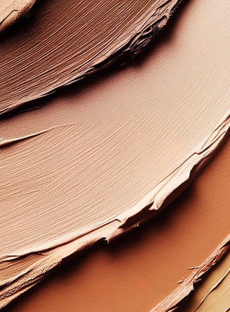 Liquid foundation smudges, closeup of cosmetics product texture backgroundの写真素材