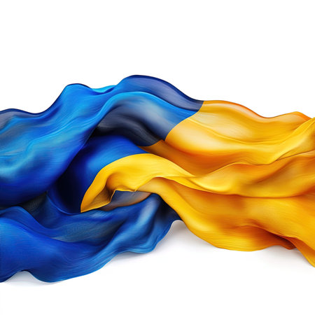 National flag of Ukraine. 3d rendering, 3d illustration.の写真素材