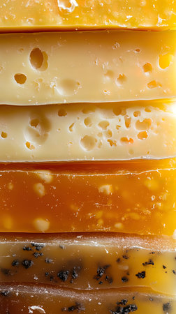 Various types of cheese on a white background. Close-up.の写真素材