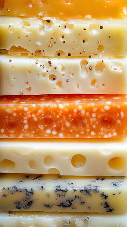 Different types of cheese on a white background. Close-up.