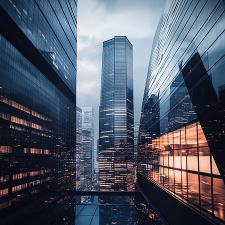 modern business skyscrapers in hongkong,China.