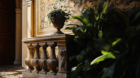 Luxury interior of the Royal Palace in Budapest, Hungary.