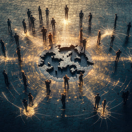 Silhouette of a group of business people on the background of the planet.の写真素材