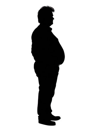 Vector silhouette of a man on a white background. Isolationの写真素材