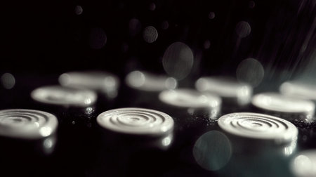 abstract background of black and white circles in shallow depth of field