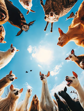 Group of goats in the farm. The concept of agriculture and farming.の写真素材