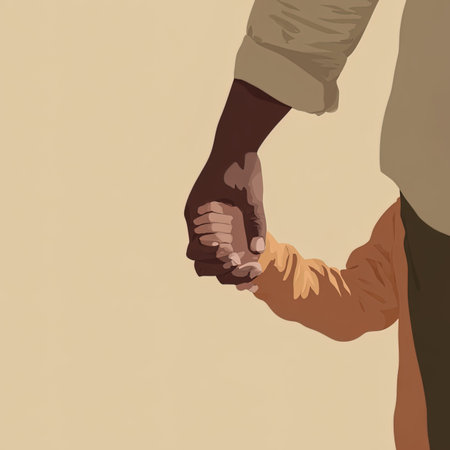 handshake of a man and a woman on a beige backgroundの写真素材