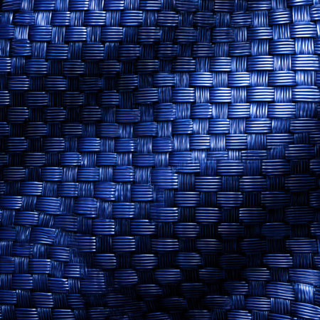 Blue woven basket texture background. Close up of blue woven basket texture.の写真素材