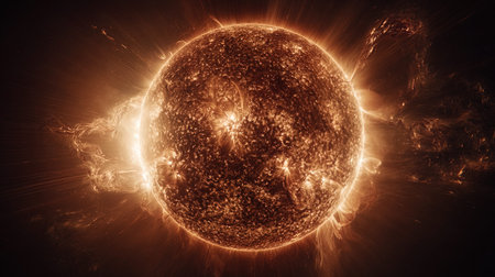 3D illustration of abstract fractal for creative design looks like planetの写真素材