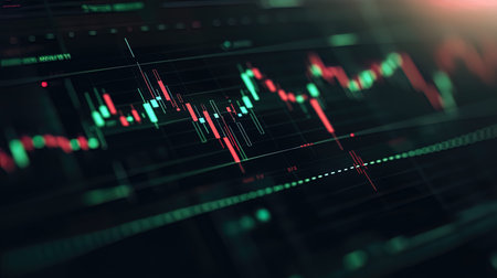 Stock market or forex trading graph and candlestick chart suitable for financial investment concept....