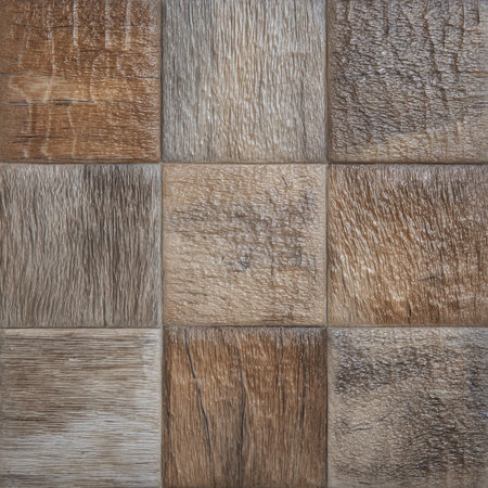 wooden texture. background old panels of different sizes and shapes.の写真素材